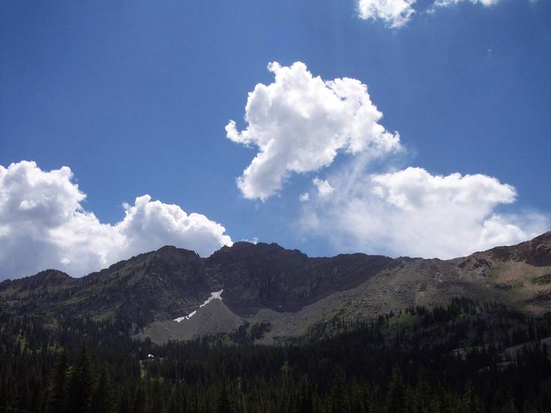 View of Devils Castle from the road going up