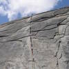 The easy way to the summit of Half Dome. For some, the down climb...