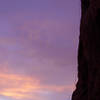Sunset climbing on "Colossus, 5.10c, at City of Rocks, ID in July 2006.  Photo by Bill Geist.