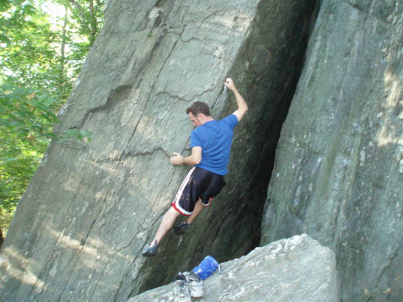 Bouldering at my favorite local area, Carderock, MD.