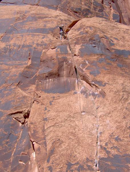 Check out the chalk tics on this route. Very doable 5.10