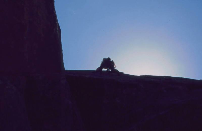 Joseffa Meir leads P3 of 'Over The Hill (10b)' on Eldo's Rincon Wall. Photo by Tony Bubb, 2003.
