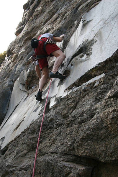 Starting the crux sequence.