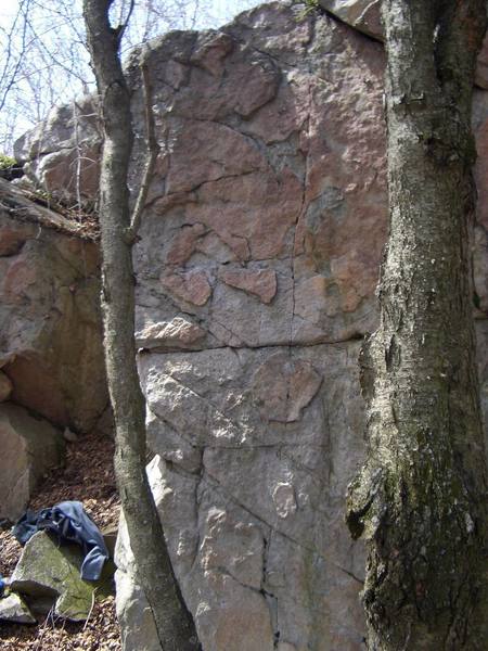 Boulder problem immediately left from the concessions road. I'm calling it "Frosted Flakes".