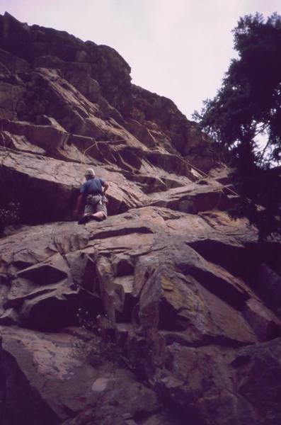 Ivan Rezucha on 'A.C.E.' at Vampire Rock in Boulder Canyon. Photo by Tony Bubb, 2005.