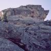 In this photo, a party is on each of the two climbs in the East Face of Devil's Thumb, both 'Left Side' and 'Toponas.'<br>
<br>
Photo by Tony Bubb, 2002.