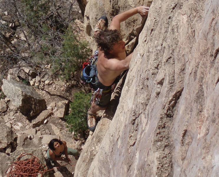 Me starting the lead on 'Black Man's Burden'. Unfortunately I was not successfully, but it was still a great climb and great day.