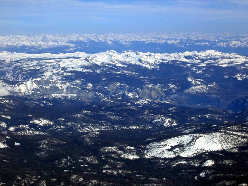 <br>
East end of Yosemite Valley and the high country above, view from the north. Shot taken above Hetch Hetchy.