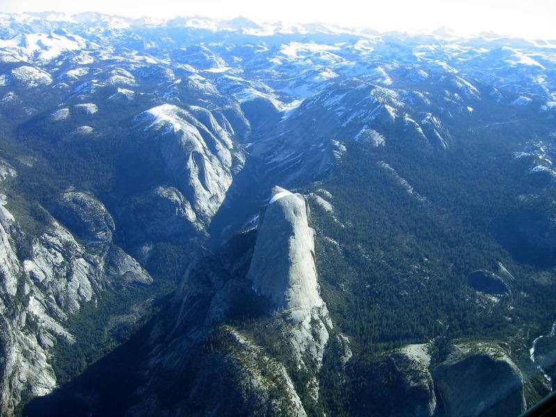The west face of Half Dome, home of the Snake Dike.