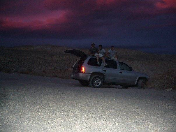 Amazing sunset over Owens River Gorge to send us on our way back to reality. The 4 members of the roadtrip: Robbie, Leon, myself and the Durango