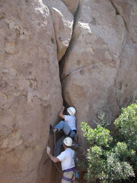 Giovanni at the crux start with Jim Graham spotting