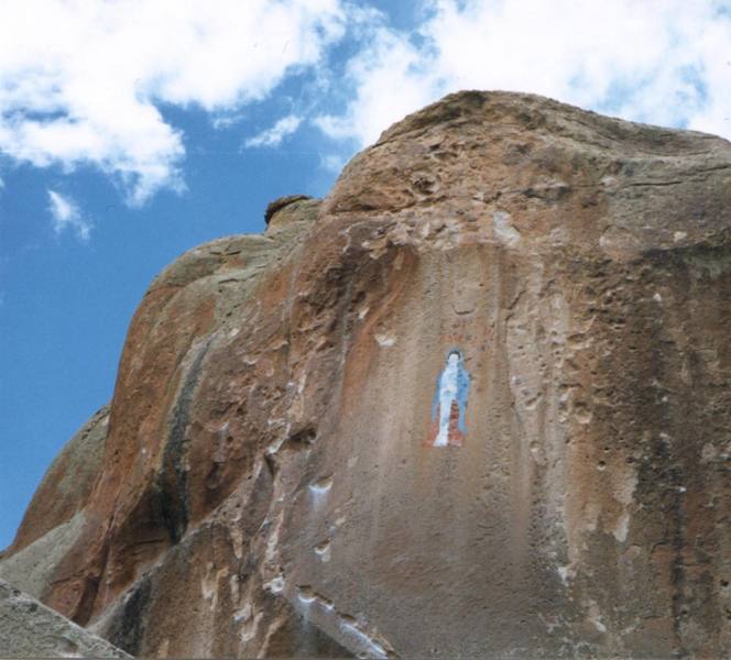 A pictograph predating the climbing by Los Hermanos de las Penitentes.