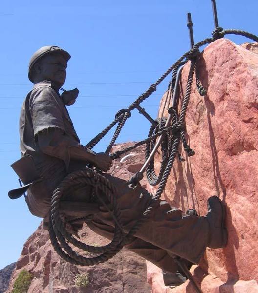 The original Red Rock "high-scaler", ca. 1933. This guy has been at this hanging belay for over 20 years!
