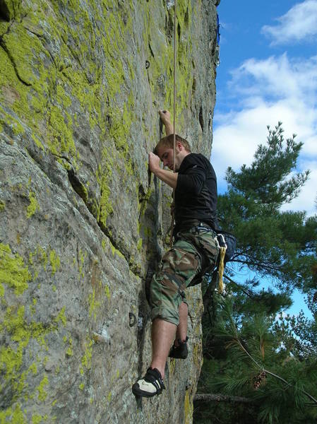 SteveZ moving up into the crux.