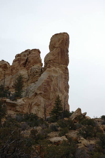 Elaine's Lookout. Where Grandmas fear to tread is located on the left side of this picture following the obvious cracks that can be seen when you hike to the base.