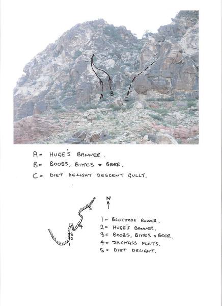 Location of "Hugh's Banner" and "Boobs, Bikes & Beer"