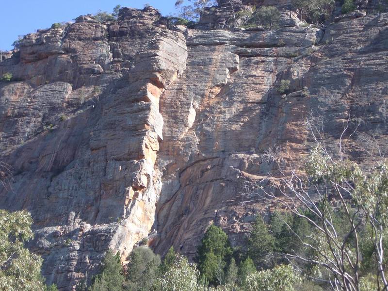 The Watchtower area. The Watchtower is the massive right-facing dihedral