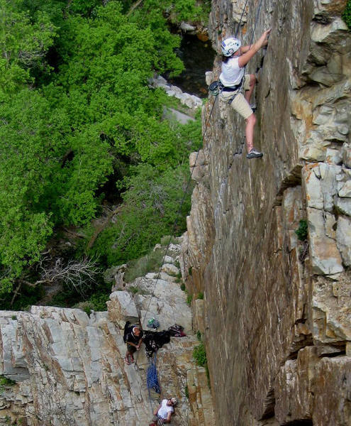 Right about the crux moves with thin feet