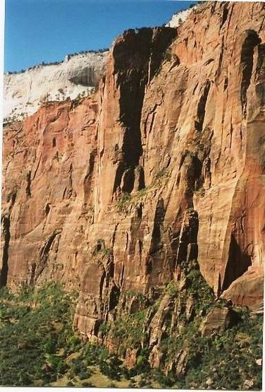 Side view of the route, from down canyon.