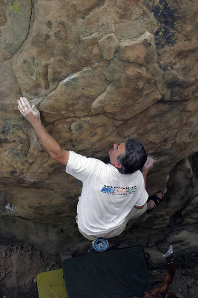 Going for the hold on the left - photo by Scott Nomi