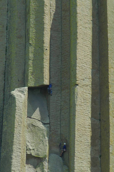 The crux of McCarthy West Face. The Beautiful stem box of El Matador is just to the right.