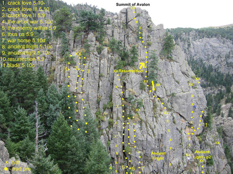 Updated topo of most Crack Land routes.