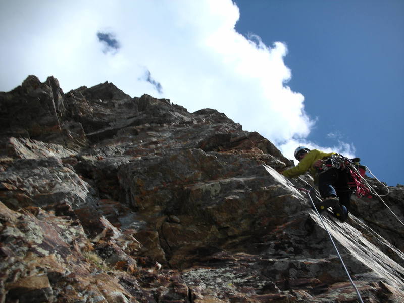 Jason leading spectacular Pitch #4 on the Central Spur of Dromedary