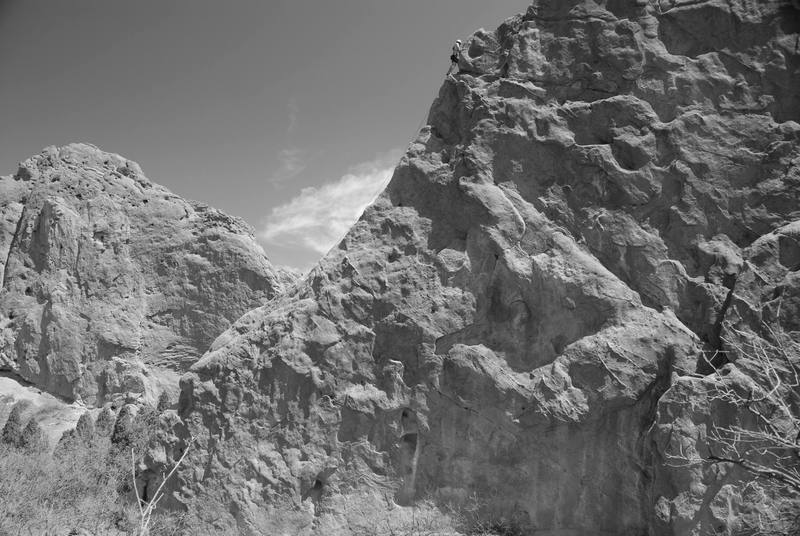 Another view of this great piece of rock. Climbers are Dane Casterson and Tyler Enna.