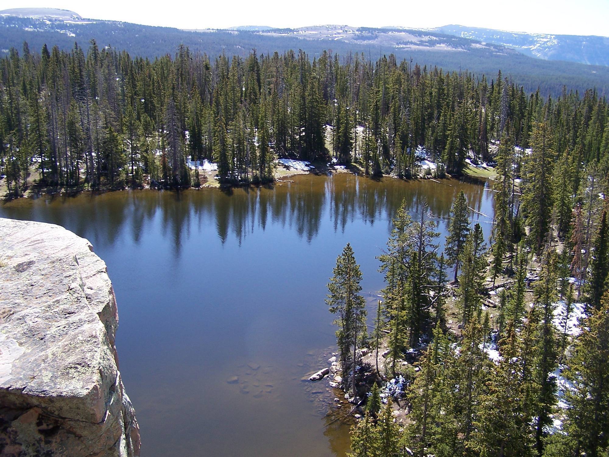 Cliff Lake as seen from the summit of the Cliff Lake crag.
