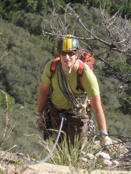 John Learned sporting his custom hand-painted racing stripes at top of the second pitch.