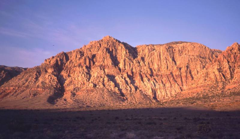 The view of First Creek Canyon by morning light from near the road. A long apporach is worth while here. Photo by Tony Bubb, 4/06.
