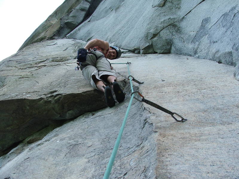 Lee "Tator Man" Robinson redpointing the second pitch with ease.