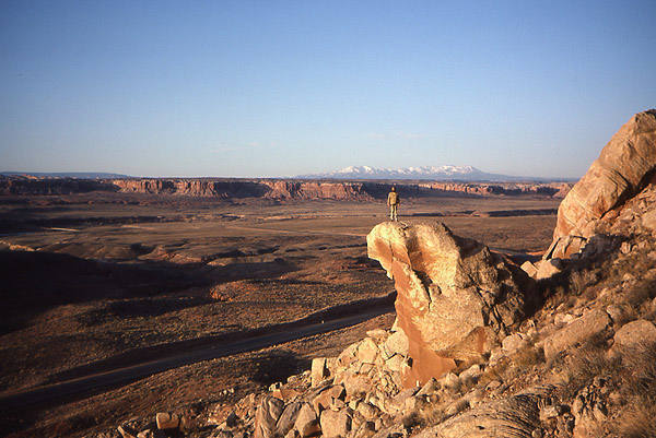 This is the place. Todd Gordon at the base of Bluff Cliffs. Photo; Todd Gordon Collection.