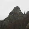 Main Rock formation; this tower holds the majority of routes in the area which can be toproped or led with gear.