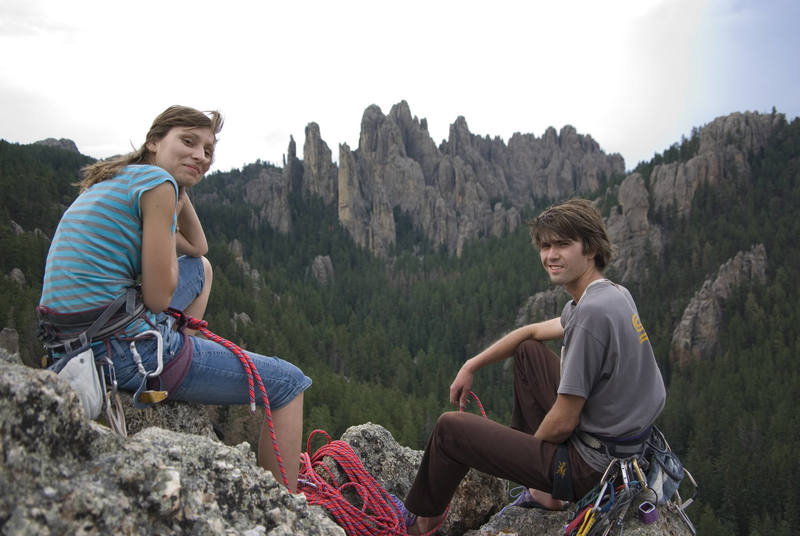 Darin and Gosia enjoying the view from the top of Picture Rock.