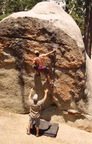 Obi making an attempt up Pink Crack using a different sequence than usual... Photo by S. Hoffman