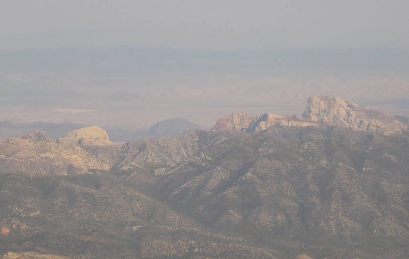 The backside view of the Red Rock escarpment. Picture taken from Griffith Peak.