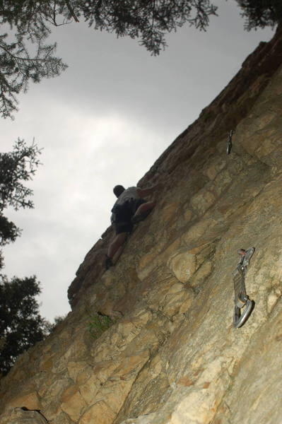 Shawn K. on the Unknown 5.8. Quick draws to the right are on Chug A Jug.