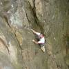 Bill leading "The Plum", Bill's Buttress area Rocky Butte. (2nd try to upload!) <br>
<br>
Photo Ujahn Davisson.