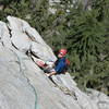Graham at the belay of the second pitch