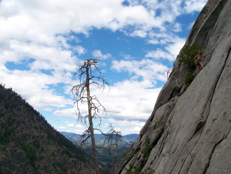 Kip on Pitch two of an unknow bolted route at the Pearly Gates