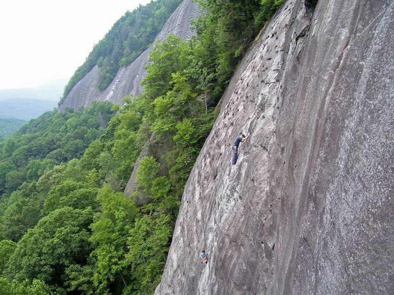 Unknown climbers on the third pitch