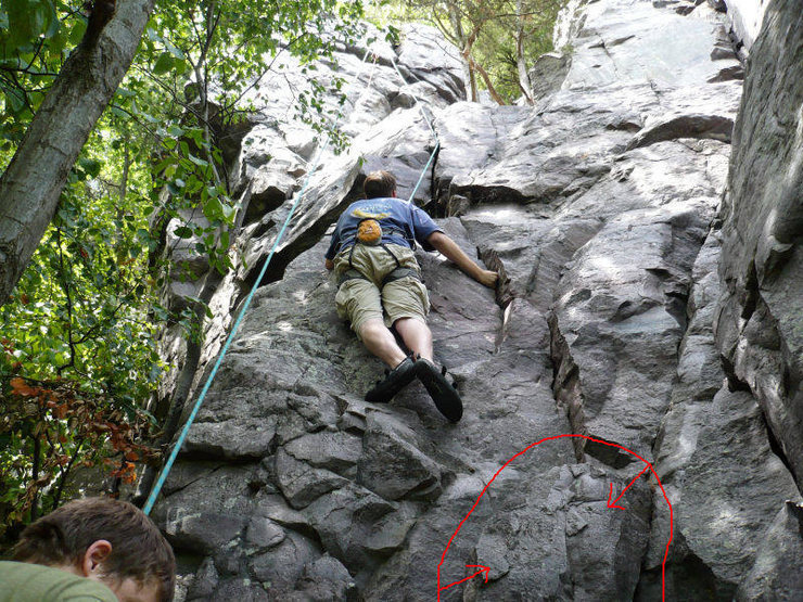!!Warning!! Problem boulder circled in red. Update: Problem boulder is now gone. Climb on.