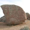 Side view of the boulder