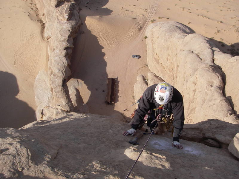 climbing in Wadi Rum