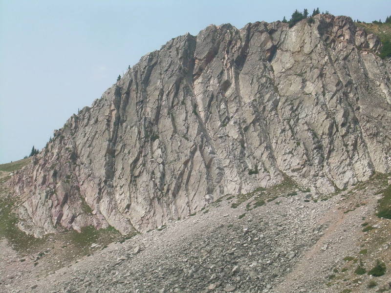 The face to the right of the Diamond Face from Mirror Lake. School something.