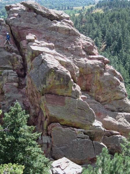 NW Corner route up left side of 2nd Pinnacle behind Ginseng Pillar.