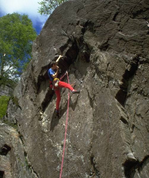 Gary Latter on the first ascent of The Counter Reactionary, E5 6a (5.11c R)