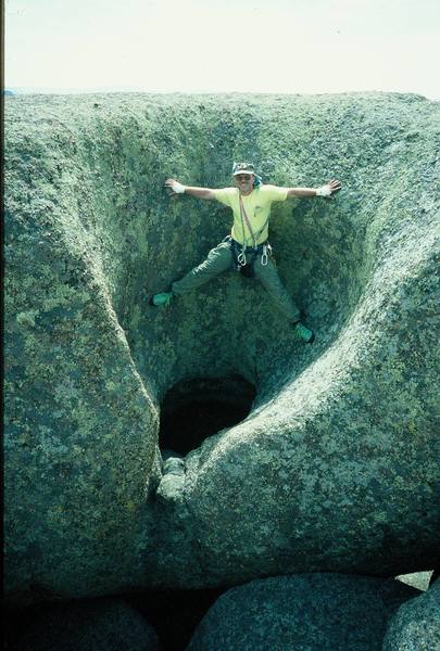Up on top somewhere above Ed's Crack. I was hoping nobody would flush this thing (7/96).