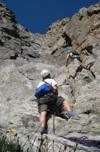 1st pitch up the East Gully